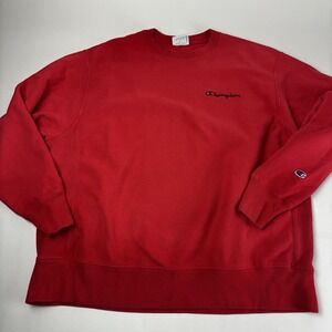 Champion Sweatshirt Mens Extra Large XL Red Reverse Weave Pullover‎